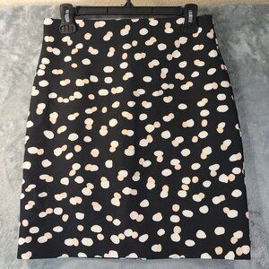 Philosophy Republic Womens Pencil Skirt 2 Black Abstract Dot Print Classic Work